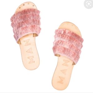 Manebi Ibiza Fringe Sandal in pink